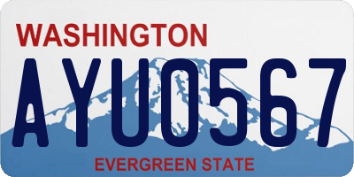 WA license plate AYU0567