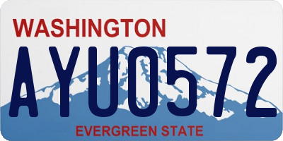 WA license plate AYU0572
