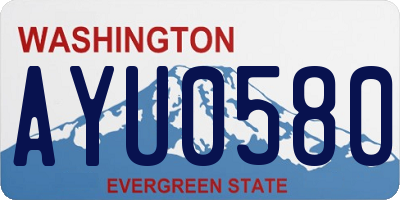 WA license plate AYU0580