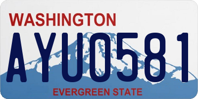 WA license plate AYU0581