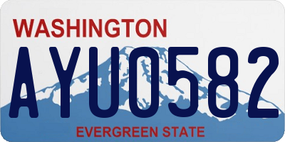 WA license plate AYU0582