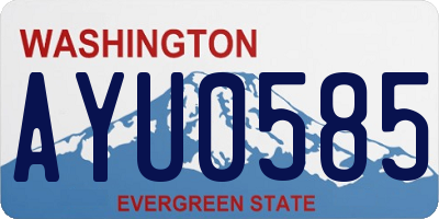 WA license plate AYU0585