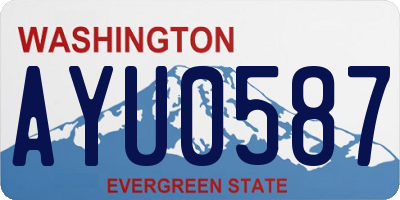 WA license plate AYU0587