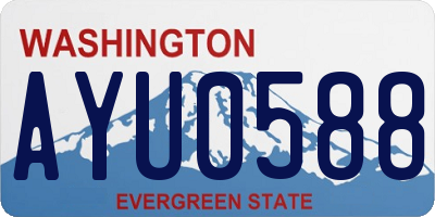 WA license plate AYU0588