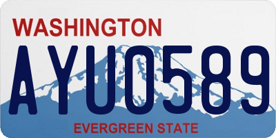 WA license plate AYU0589