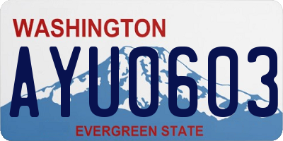 WA license plate AYU0603