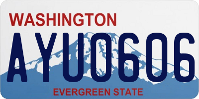 WA license plate AYU0606