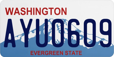 WA license plate AYU0609