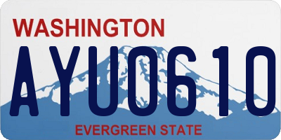 WA license plate AYU0610