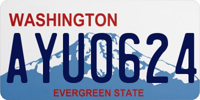 WA license plate AYU0624