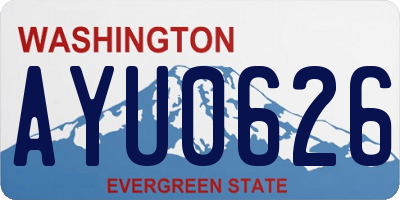 WA license plate AYU0626
