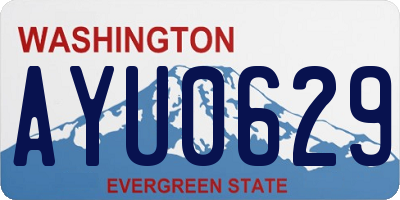 WA license plate AYU0629