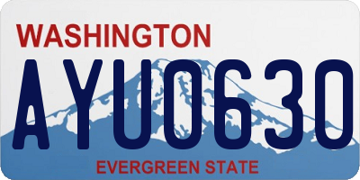 WA license plate AYU0630
