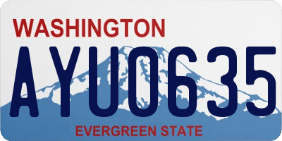WA license plate AYU0635