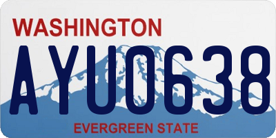 WA license plate AYU0638