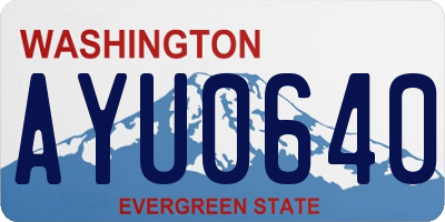 WA license plate AYU0640
