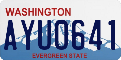 WA license plate AYU0641