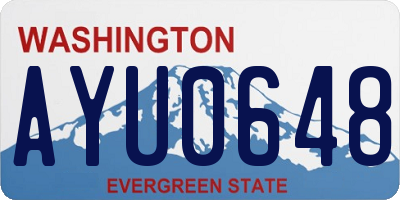 WA license plate AYU0648