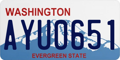 WA license plate AYU0651