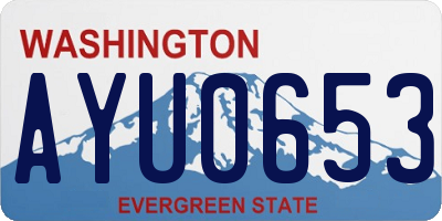 WA license plate AYU0653