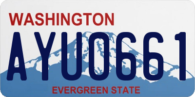 WA license plate AYU0661