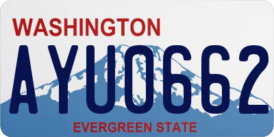 WA license plate AYU0662