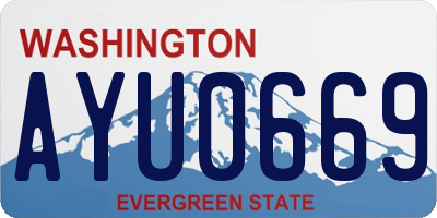 WA license plate AYU0669