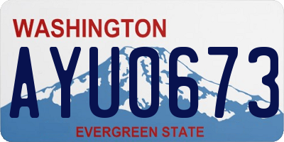 WA license plate AYU0673