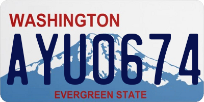 WA license plate AYU0674