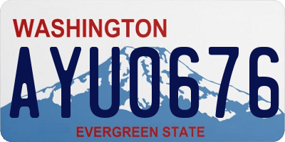 WA license plate AYU0676