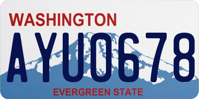 WA license plate AYU0678