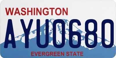 WA license plate AYU0680