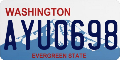 WA license plate AYU0698
