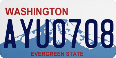 WA license plate AYU0708