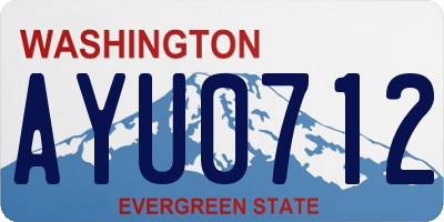 WA license plate AYU0712