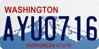 WA license plate AYU0716