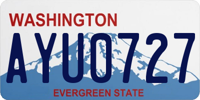WA license plate AYU0727