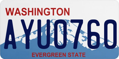 WA license plate AYU0760