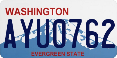 WA license plate AYU0762