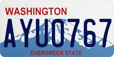 WA license plate AYU0767