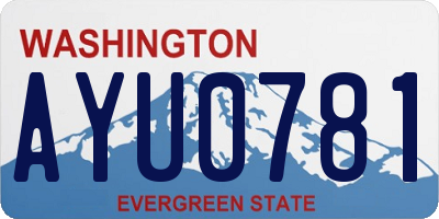 WA license plate AYU0781