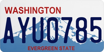 WA license plate AYU0785