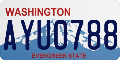 WA license plate AYU0788