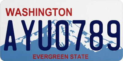 WA license plate AYU0789