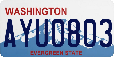 WA license plate AYU0803