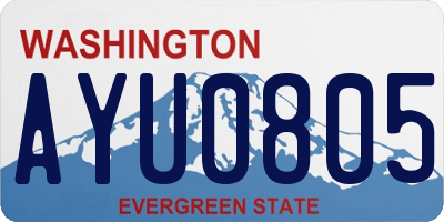 WA license plate AYU0805
