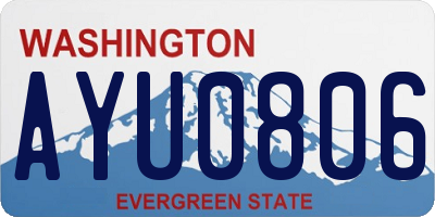 WA license plate AYU0806