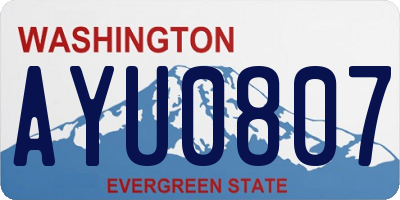 WA license plate AYU0807