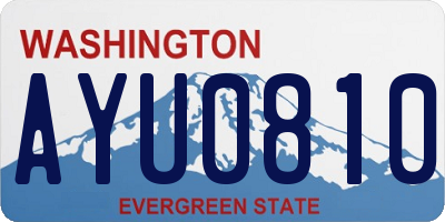 WA license plate AYU0810