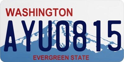 WA license plate AYU0815